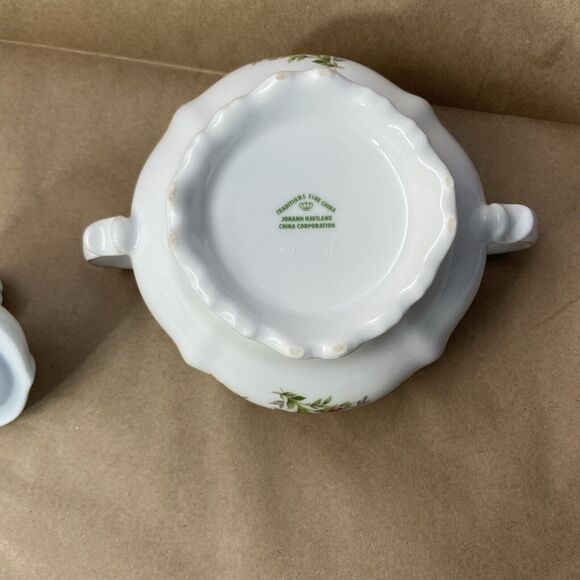 Johann Haviland Traditions Fine Porcelain China Sugar Bowl With Lid Moss Rose - Picture 5 of 7